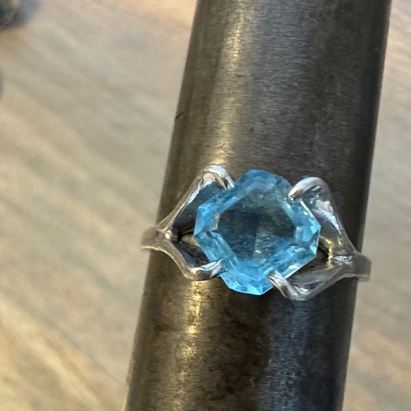 Joseph Esposito Jewelry - Signed Joseph Esposito Espo Blue CZ Clear Sterling Silver size 7.75